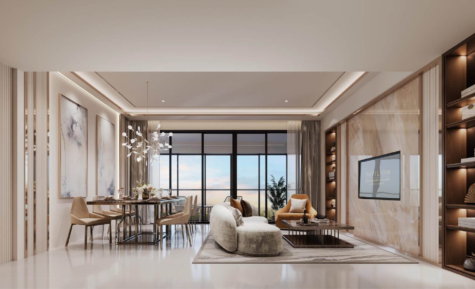 Royal Suites refined living and dining interior